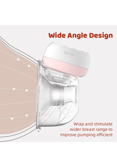 Qingmipy Taşınabilir 4 Modlu 12 Kademeli Şarj Edilebilir Göğüs Pompası - 180ml Kapasiteli, Pembe Beyaz