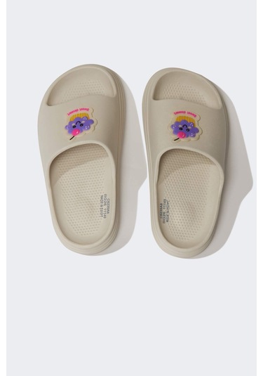 DeFacto Kız Çocuk Düz Taban Tek Bantlı Eva Terlik C6235A825HSBG26 Bej