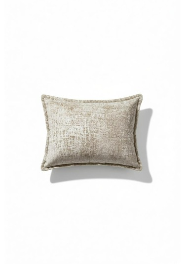 Kırlent İthal Kadife Kumaş 3'lü Set - Yumuşak Dokulu Dekoratif Özel Tasarım Kırlent Kılıfı Krem