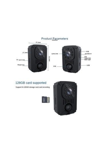 Md31 Mini 1080p Hd Kamera Gece Görüşü Pır Hareket Eylem Mikro Kamera Siyah