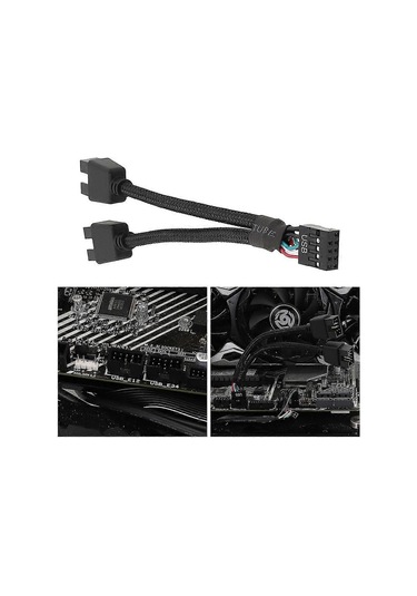 Anakart Usb 9pin Arayüz Başlığı Ayırıcı 1'den 2'ye Uzatma Kablosu Adaptörü