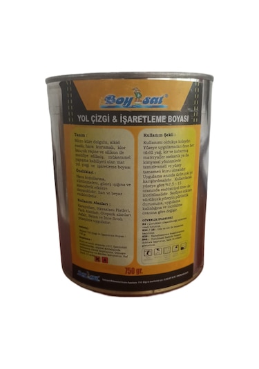Boysat Yol Çizgi Şerit Ve İşaretleme Boyası Sarı 750 G