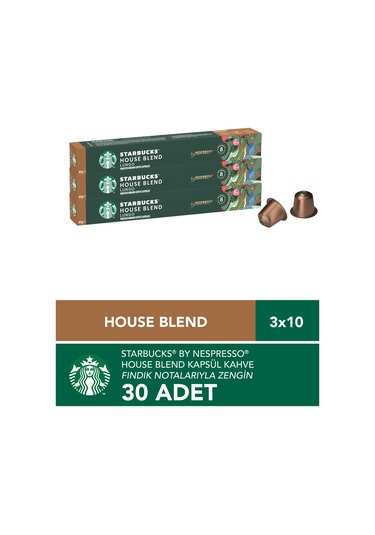 Starbucks By Nespresso House Blend Kapsül Kahve 3 X 10 Adet Kapsül Kahve