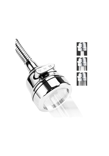 Whipwell Havalandırıcı Mutfak Musluğu 3 Modlu Su Çıkışı Uzatma Gümüş