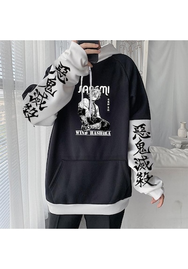 Japon Animesi İblis Avcısı Shinazugawa Sanemi Manga Erkekler Hoodies Tişörtü Unisex Uzun Kollu Kış Gevşek Rahat Kazaklar Siyah Japon Animesi İblis Avcısı Shinazugawa Sanemi Manga Erkekler Hoodies Tişörtü Unisex Uzun Kollu Kış Gevşek Rahat Kazaklar Siyah