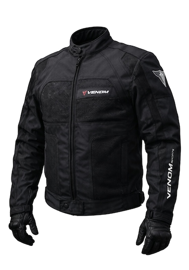 Venom Dynamic 4 Mevsim Ce Korumalı Siyah Motorcu Montu