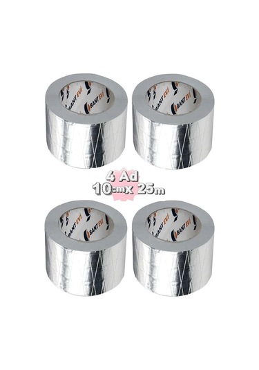 Bantevi Takviyeli Alüminyum Folyo Bant 10 CM x 25 M 4 Adet