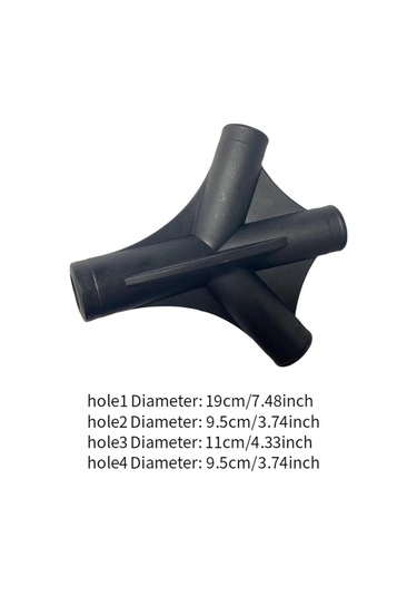 Dolıty Çadır Kutupu Konnektörü Doğrudan 19mm-9.5mm-11mm Siyah