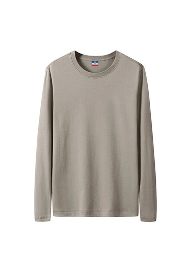 Muls Erkek Uzun Kollu Pamuk Tişört 4xl-5xl Sonbahar Giyim Hızlı Teslimatgri Gri