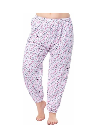 6 Adet Bayan Tek Alt Pijama Çiçek Desenli Yazlık Battal Boy-Karışık Renk-4Xl Çok Renkli