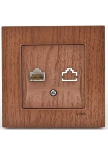 Viko Artline Novella Ceviz Tekli Data Cat-6 İnternet Prizi Çerçeveli