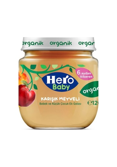Hero Baby Organik Karışık Meyveli 6+ Ay Kavanoz Maması 120 G