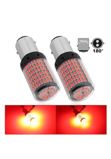 2 Adet 144 Led Kırmızı Renk 1016 Çift Duy Stop Ampulü