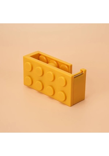 Fochsia 1 Adet Sarı Bant Kesme Makinesi, Ofis İçin Yaratıcı Şeffaf Bant Dispenser Ve Saklama Kutusu Diğer