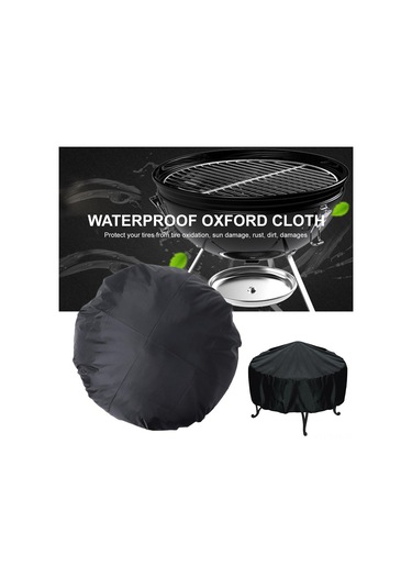 Jeehugo Koyu Siyah Dairesel Mangal Koruması, Oxford Kumaş, Su Ve Toz Proof, 112 Cm Çap, Ayarlanabilir İp İle Rüzgar Dayanıklı, Bahçe/çevreye Uygun Siyah