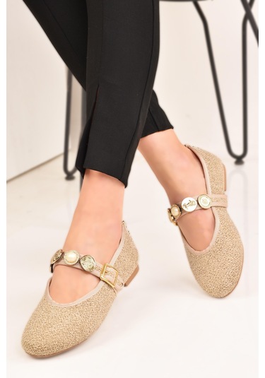 Kadın Günlük Babet Tokalı Ayarlanabilir Hafif Rahat Ayakkabı Füme