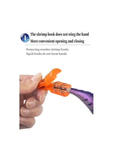 5 Adet Ahşap Karides Kancası Jig Kalamar Şemsiye Kancası Şapka Ll'yi Koruyun Diğer