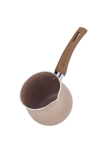 Xiyyadms 10cm Gıda Kalitesi Alüminyum Alloy Kahve Potu - Anti-yanık Tek Saplı, Kaynamaz Kaplama, Süt/çikolata/şurup Isıtma, Ev/restoran Kullanıma Uygun Kahverengi