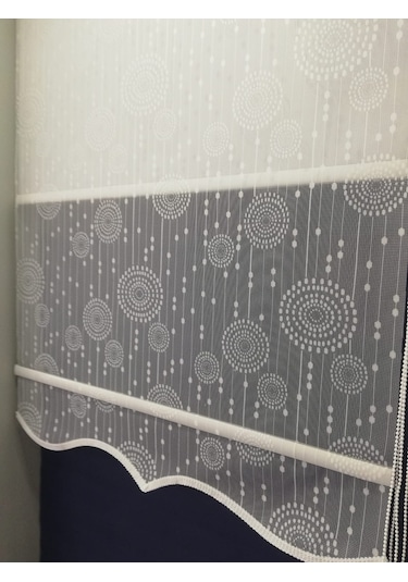 Perde Ay Desen Tül&Stor Çift Mekanizma Perde Etek Dil...