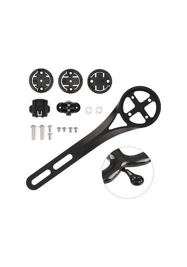 Youtek Alüminyum Bisiklet Bilgisayar Tutucu, Garmin/bryton/wahoo/cateye Uyumlu, Spor Kamera Adaptörlü, 144x38mm, 39g Çok Renkli