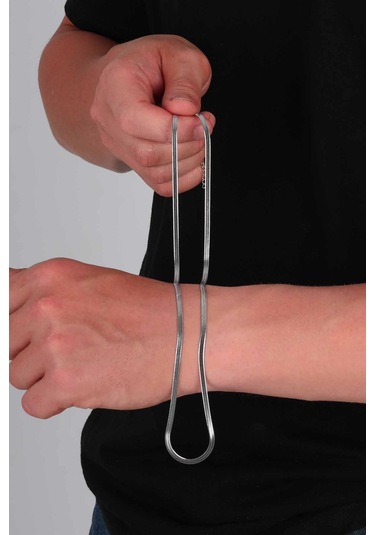 Gümüş Pazarım İtalyan Zincir Erkek Çelik Kolye