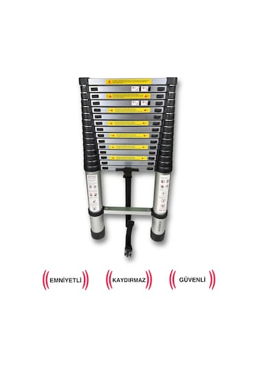 Endokon 470 Cm. - 16 Basamaklı Teleskopik Alüminyum Merdiven - I Tipi Uzayan Merdiven