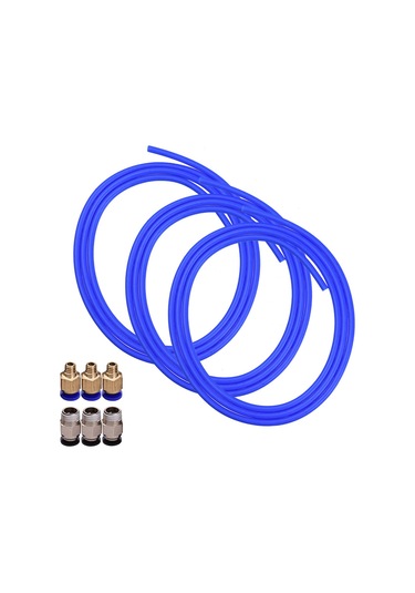 3 Adet Mavi Ptfe Tüp Hortum Boru 1 Metre İle 3 Adet