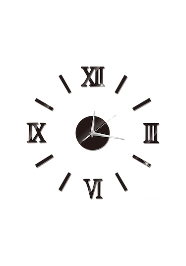 Qingmipy Modern 3d Yapışkan Duvar Saati - Dıy Dekor, Oturma Odası Ve Yatak Odası İçin Sessiz Tasarım Siyah Çok Renki