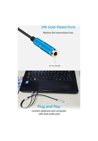 Sones 3,5 Mm Dişi - 2 X 3,5 Mm Erkek Adaptör Kablosu