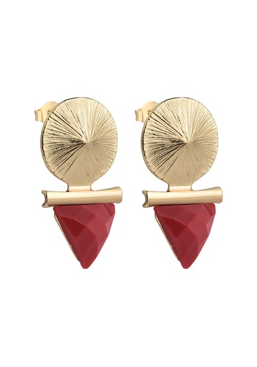 Kırmızı Gold Küpe-594