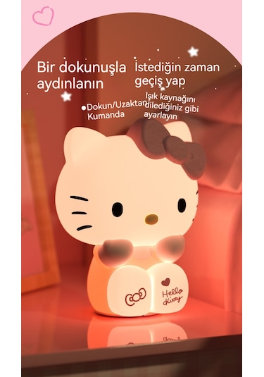 Hellokitty Gece Lambası Başucu Lambası 1 Diğer