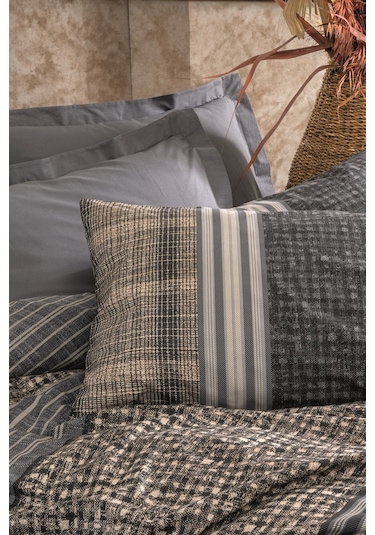 Cotton Box Toprak Çift Kişilik Nevresim Takımı Timbre Antrasit