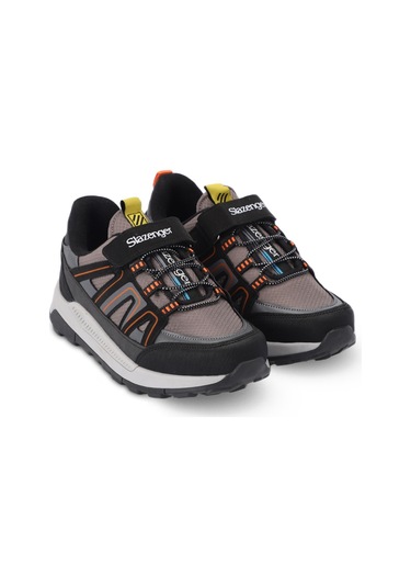 Slazenger KROSS KTN Çocuk Cırt Cırtlı Siyah / Koyu Gri Günlük Spor Ayakkabısı