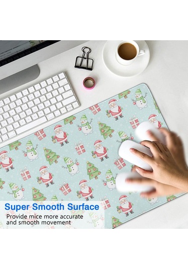 Noel Temalı 31.5x15.7 İnç Oyun Mouse Pad, Dikişli Kaymaz Kauçuk-a177