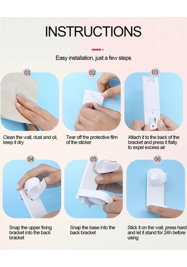 Liangmei Traceless Diş Fırçası Tutucu Banyo Duvara Monte 2 Adet Beyaz Gri