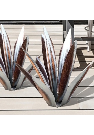 Trendooze Homyl Yapay Yılan Agave Bitki Ofis Dekorasyon Gümüş-27cm