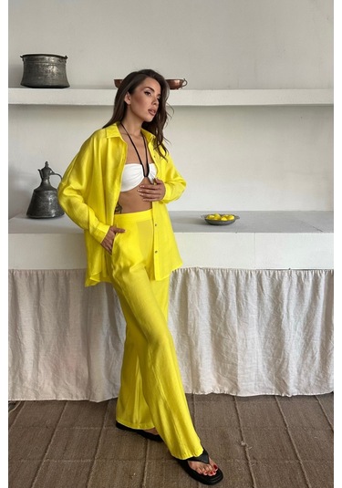 The İstanbul Gömlek - Pantolon Takım - Sarı Sarı