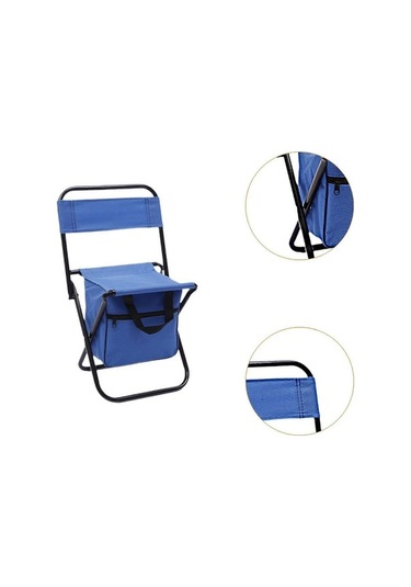 Bloomnest Katlanır Kamp Sandalyesi Soğutucu Çanta, Açık Sırtlıklı, Katlanabilir Balıkçılık Sandalyesi, Seyahat İçin, Veranda Yürüyüş Sandalyesi, Mavi Mavi