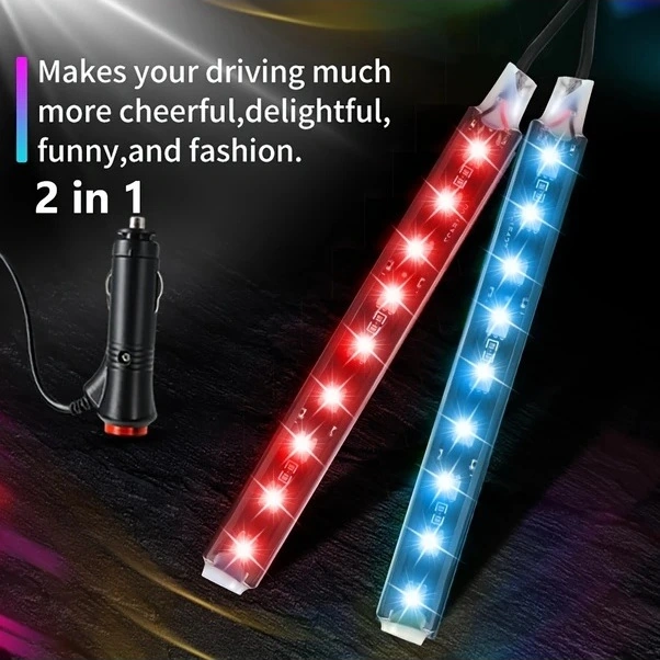 Trendooze 12v Araç İçi Led Zemin Aydınlatma Neon Dekor Şerit Mavi Renk Turcoshop11 2 Adet Araç Aksesuarları