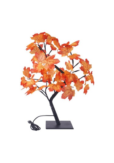 Mufunye Usb Usb Işıklı 24 Lamba Ahşap Yapraklı Ağaç Lambası, Ev Dekorasyonu Noel Dekoru Için Isımsı Beyaz Işık Sıcak Beyaz