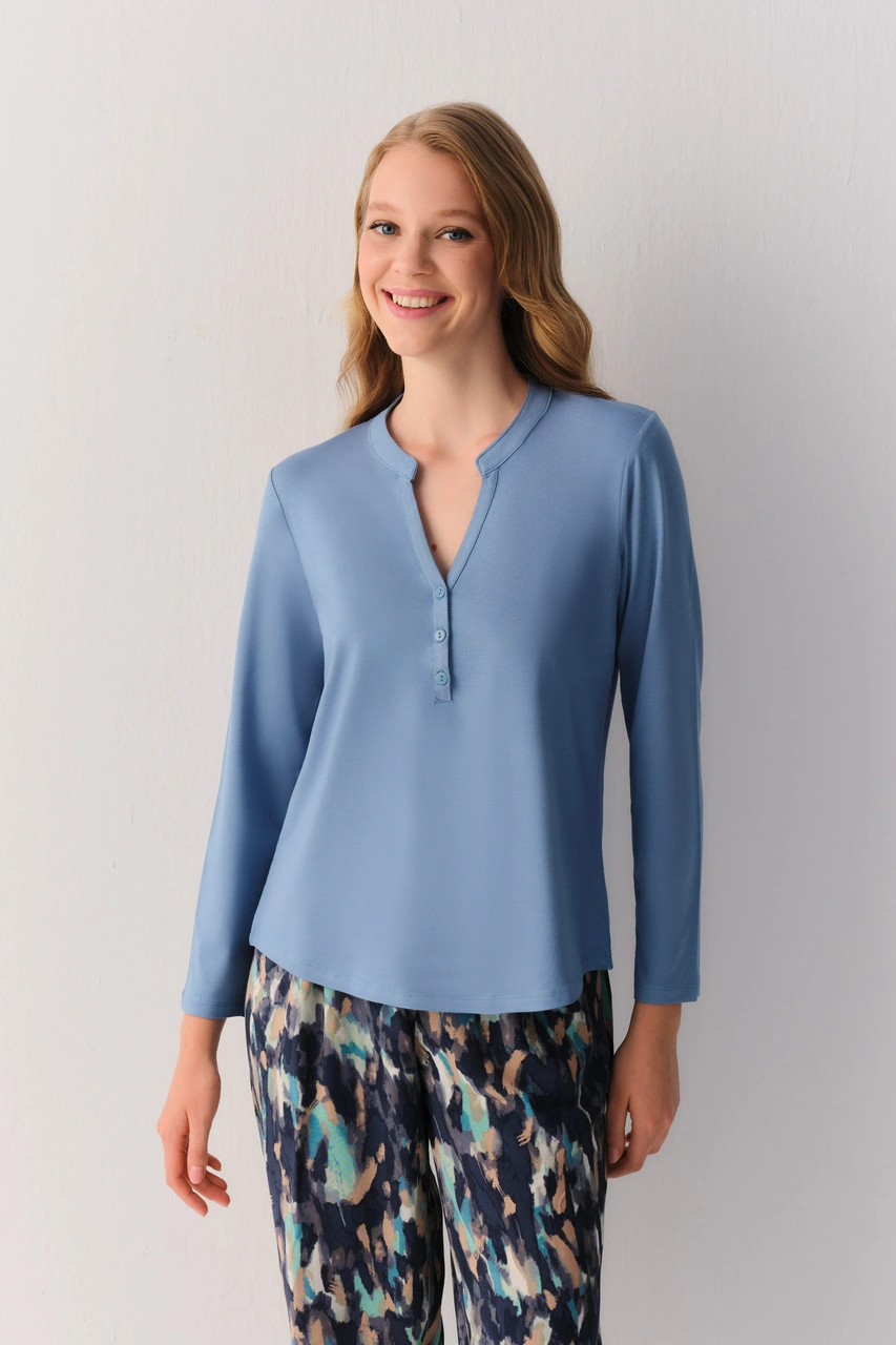 Suwen Grace Pijama Takımı Sh262296601398 Renkli Baskılı