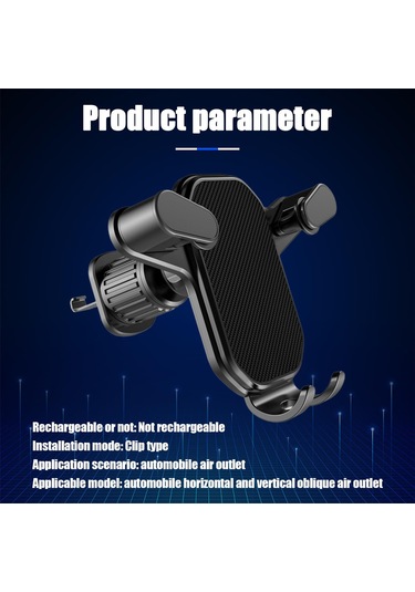 Yifomall Araç Telefon Tutucu, 360 Derece Döner, Metal Klipsli Havalandırma Çıkışı, Sert Yollarda Sabit, Evrensel Telefon Uyumlu Siyah