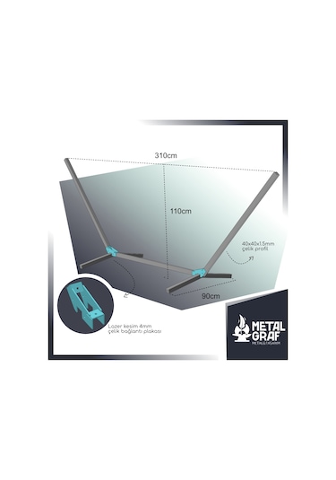 Metal Hamak Ayağı Hamak Standı Hamak Askısı Siyah