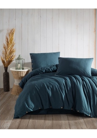 Limasso Gofre Çift Kişilik Nevresim Takımı Paradiso Dress Blue