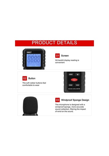 Novahub A Ağırlıklı Gürültü Dedektörü, 30-130db Mini Desibel Ölçer, Yüksek Doğruluklu Ses Seviyesi, Çevre Ve İş Sağlığı İçin Uygun