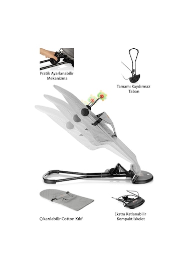 Balance Lüx Cotton Katlanır Oyuncak Aparatlı vee Seyahat Çantalı Üç Kademeli Sallanan Ana Kucağı