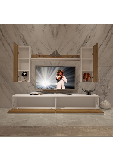 Decoraktiv Eko 5d Mdf Std Tv Ünitesi Tv Sehpası Beyaz - Pera