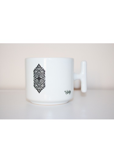 Dinle Neyden T Kulplu Beyaz Seramik Kupa Bardak Hediyelik Beyaz