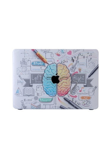 Apple Uyumlu MacBook Pro Kılıf Hardcase A1706-08 1989 2159 2251-89 2338 Brain Beyaz
