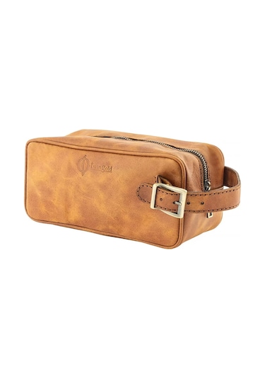 Twingold İsme Özel Dopp Kit Kişisel Bakım Ve Seyahat Çantası - %100 Rainbow Deri - Ac14004 - Camel Camel